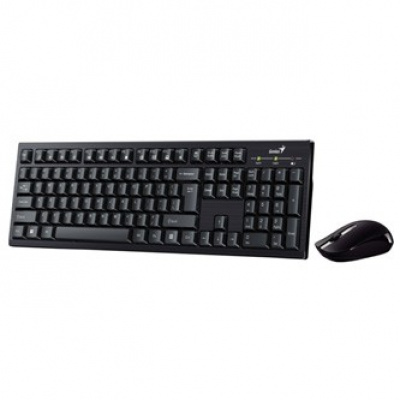Genius KM-8101 31340014403, sada klávesnice s bezdrátovou optickou myší, 1x AAA, 1x AA, CZ/SK, multimediální, nízkoprofilová typ 2.4 [Ghz], be