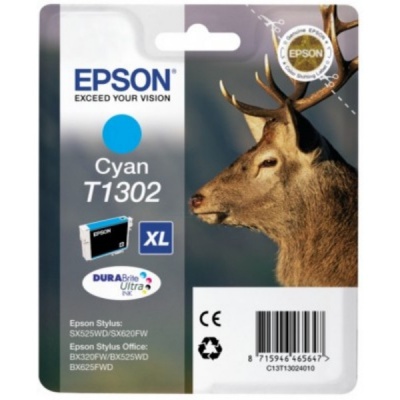 Epson T13024012, T1302 azúrová (cyan) originálna cartridge