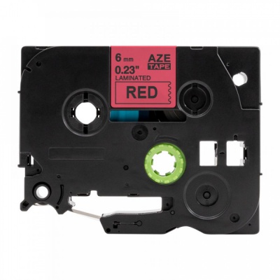 Kompatibilná páska s Brother TZ-S411 / TZe-S411, 6mm x 8m, extr.adh. čierna tlač / červený podklad