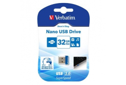 Verbatim 98710 Store N Stay Nano, USB flash disk, USB A 3.0, 32GB, modrý