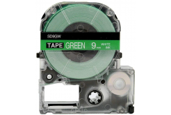 Epson LK-SD9GW, 9mm x 9m, bílý tisk / zelený podklad, kompatibilní páska