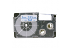 Kompatibilná páska s Casio XR-9WEB 9mm x 8m modrá tlač / biely podklad