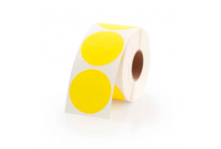 Samolepicí etikety kulaté 35 mm, 1000 ks, žluté papírové pro TTR, role