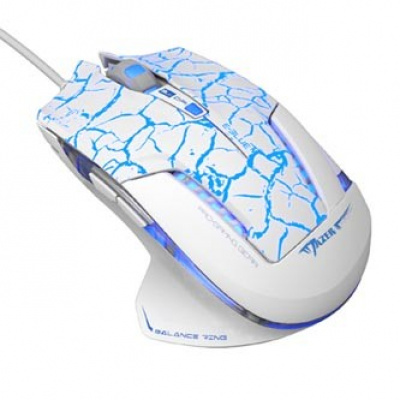 E-blue Myš Mazer Pro EMS600WCCZ-IU, 2500DPI, optická, 6tl., drátová USB, bílo-modrá, herní