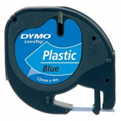 Dymo LetraTag 59426, S0721600, 12mm x 4m, čierna tlač/modý podklad, originálna páska