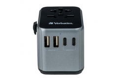 Verbatim World-to-World UTA-03 49545 Cestovný univerzálny adaptér, USB-A, USB-C, 30 W, čierny