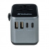 Verbatim World-to-World UTA-03 49545 Cestovný univerzálny adaptér, USB-A, USB-C, 30 W, čierny