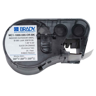 Brady MC1-1000-595-OR-BK / 131593, samolepicí páska 25.40 mm x 7.62 m