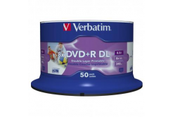Verbatim DVD+R DL, Double Layer Wide Inkjet Printable, 43703, 8.5GB, 8X, spindle, 50-pack, 12cm, pro archivaci dat