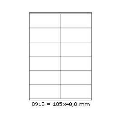 Samolepiace etikety 105 x 48 mm, 12 etikiet, A4, 100 listov