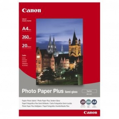 Canon Photo Paper Plus Semi-Glossy, foto papír, pololesklý, saténový, bílý, A4, 260 g/m2, 20