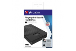 Verbatim 53651 Fingerprint Secure HDD, externý pevný disk, 2.5", USB 3.0 (3.2 Gen1), 2TB, 256-bit AES, čierny