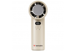 VERBATIM ruční ventilátor Cool 'n' Go Ice Touch, USB-C, bílá/stříbrná