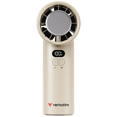 VERBATIM ruční ventilátor Cool 'n' Go Ice Touch, USB-C, bílá/stříbrná