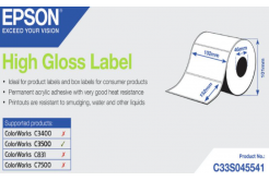 Epson C33S045541 High Gloss, pre ColorWorks, 102x152mm, 210ks, biele samolepiace etikety