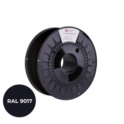 C-Tech 3DF-P-PLA1.75-9017 3D filament, PREMIUM LINE, PLA, RAL9017, 1,75mm, 1000g, Dopravný čierny (Traffic black)