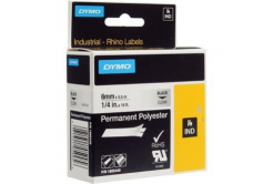 Dymo Rhino 1805440, 6mm x 5,5m, čierna tlač/priehľadný podklad, originálna páska