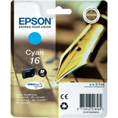 Epson T16224022, T162240 azúrová (cyan) originálna cartridge