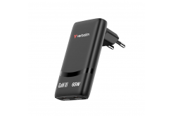 VERBATIM GaN Nabíječka Fold 'n' Go 65W, 2xUSB-C, černá