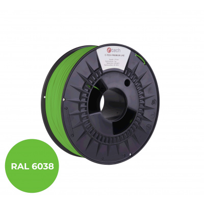 C-Tech 3DF-P-TPU90A-1.75-6038 3D filament, C-TECH PREMIUM LINE, TPU 90A, flexibilná, RAL6038 1,75mm, 1000g, Luminiscenčný zelený (Luminescent green)