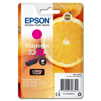Epson T33 XL C13T33634012 purpurová (magenta) originálna cartridge