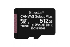Kingston paměťová karta Canvas Select Plus, 512GB, micro SDXC, SDCS2/512GBSP, UHS-I U1 (Class 10), A1