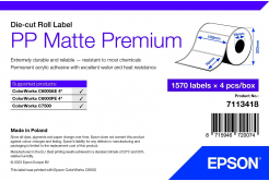 Epson 7113418 PP Matte, pre ColorWorks, 102x76mm, 1570ks, polypropylén, biele samolepiace etikety