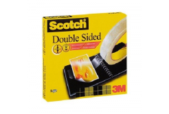 3M Scotch Obojstranne lepiaca páska na balenie mnohých typov balíkov, transparentná, 12 mm x 33 m (665)