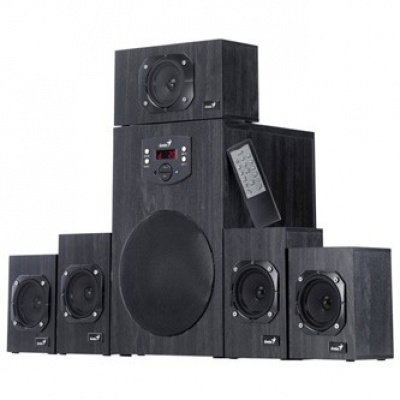 Genius reproduktory SW-HF 5.1 4500 v2 31730015400, 5.1, 125W, černé, dálkové ovládání, domácí kino, 3,5 mm jack, 40Hz~20kHz