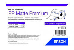 Epson 7113413 PP Matte, pre ColorWorks, 76x51mm, 535ks, polypropylén, biele samolepiace etikety