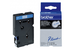 Brother TC-203, 12mm x 7,7m, modrá tlač / biely podklad, originálna páska