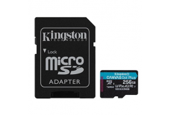 Kingston paměťová karta Canvas Go! Plus, 256GB, micro SDXC, SDCG3/256GB, UHS-I U3, s adaptérem, A2, V30