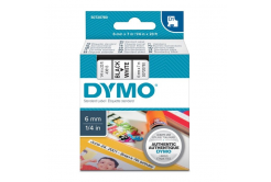 Dymo D1 43613, S0720780, 6mm x 7m čierna tlač / biely podklad, originálna páska