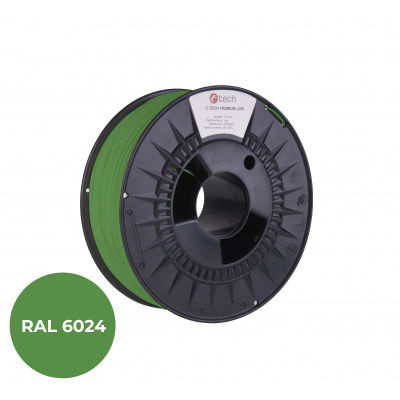 C-Tech 3DF-P-PETG1.75-6024 3D filament, PREMIUM LINE, PETG, RAL6024, 1,75mm, 1000g, Dopravný zelený (Traffic green)