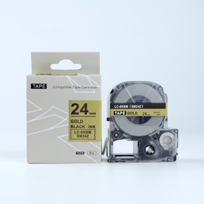 Epson LK-6KBM, SM24ZW, 24mm x 9m, čierna tlač / zlatý podklad, kompatibilná páska