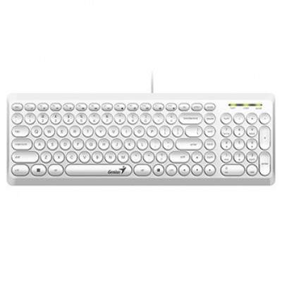 Genius Slimstar Q200 31310020413, klávesnice CZ/SK, klasická, tichá typ drátová (USB), bílá, ne