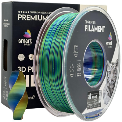 Smart Print FG-S116-E1, 3D filament, PLA Silk, 1,75mm, 1000g, Tri Color, Viacfarebný (Red, Blue, Green)