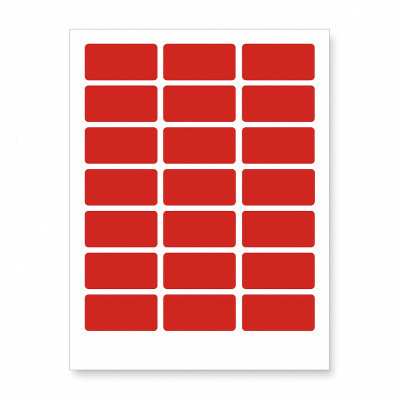 Samolepiace etikety 63,5 x 29,6 mm, 27 etiket, A4, 20 listov, červené