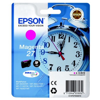 Epson T27034022, 27 purpurová (magenta) originálna cartridge