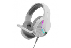 Marvo H8618 H8618 WH, sluchátka s mikrofonem, ovládání hlasitosti, bílá, 2.0, USB