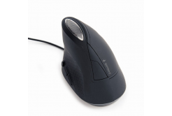 GEMBIRD myš MUS-ERGO-03, Vertikální - Ergonomická, drátová USB, podsvícená, šedá