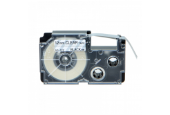 Kompatibilná páska s Casio XR-12X1, 12mm x 8m, čierna tlač/priehľadný podklad