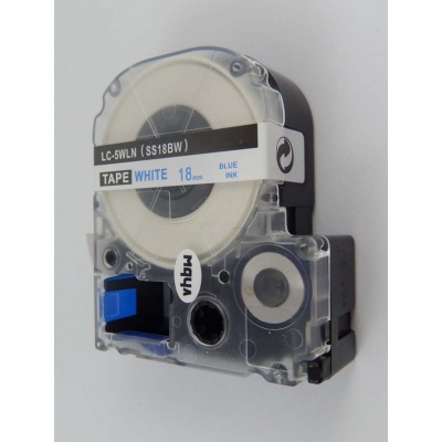 Epson LC-SS18BW, 18mm x 8m, modrý tisk / bílý podklad, kompatibilní páska