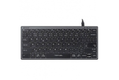 A4Tech FX51, Klávesnice CZ, bez numeriky, nízkoprofilová typ drátová (USB), šedá