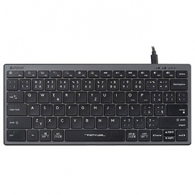 A4Tech FX51, Klávesnice CZ, bez numeriky, nízkoprofilová typ drátová (USB), šedá