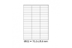 Samolepiace etikety 70 x 15 mm, 57 etikiet, A4, 100 listov