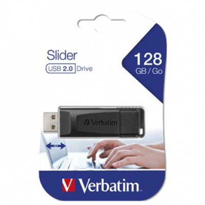 Verbatim 49328 Slider, USB flash disk, USB 2.0, 128GB, čierny