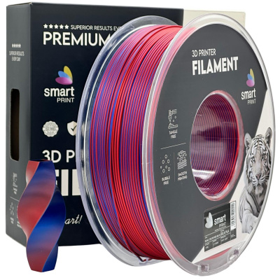 Smart Print FG-S97-E1, 3D filament, PLA Silk, 1,75mm, 1000g, Dual Color, Viacfarebný (Red, Blue)