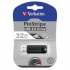 Verbatim 49317 Store N Go PinStripe, USB flash disk, USB A 3.0, 32GB, s výsuvným konektorom, čierny