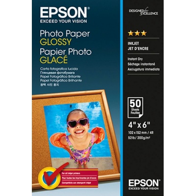 Epson Glossy Photo Paper Premium C13S042547, 200 g/m2, 10x15cm, 50ks, lesklý, atramentový, biely, foto papier